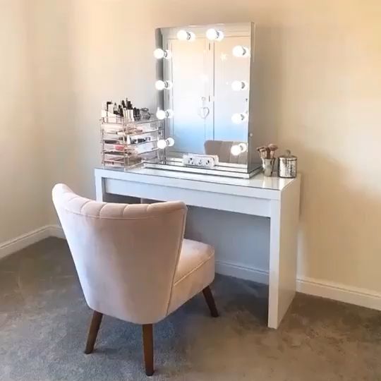 Diaz Hollywood Mirror | Illuminated Make Up Mirror With lights around it -   14 makeup Light table ideas