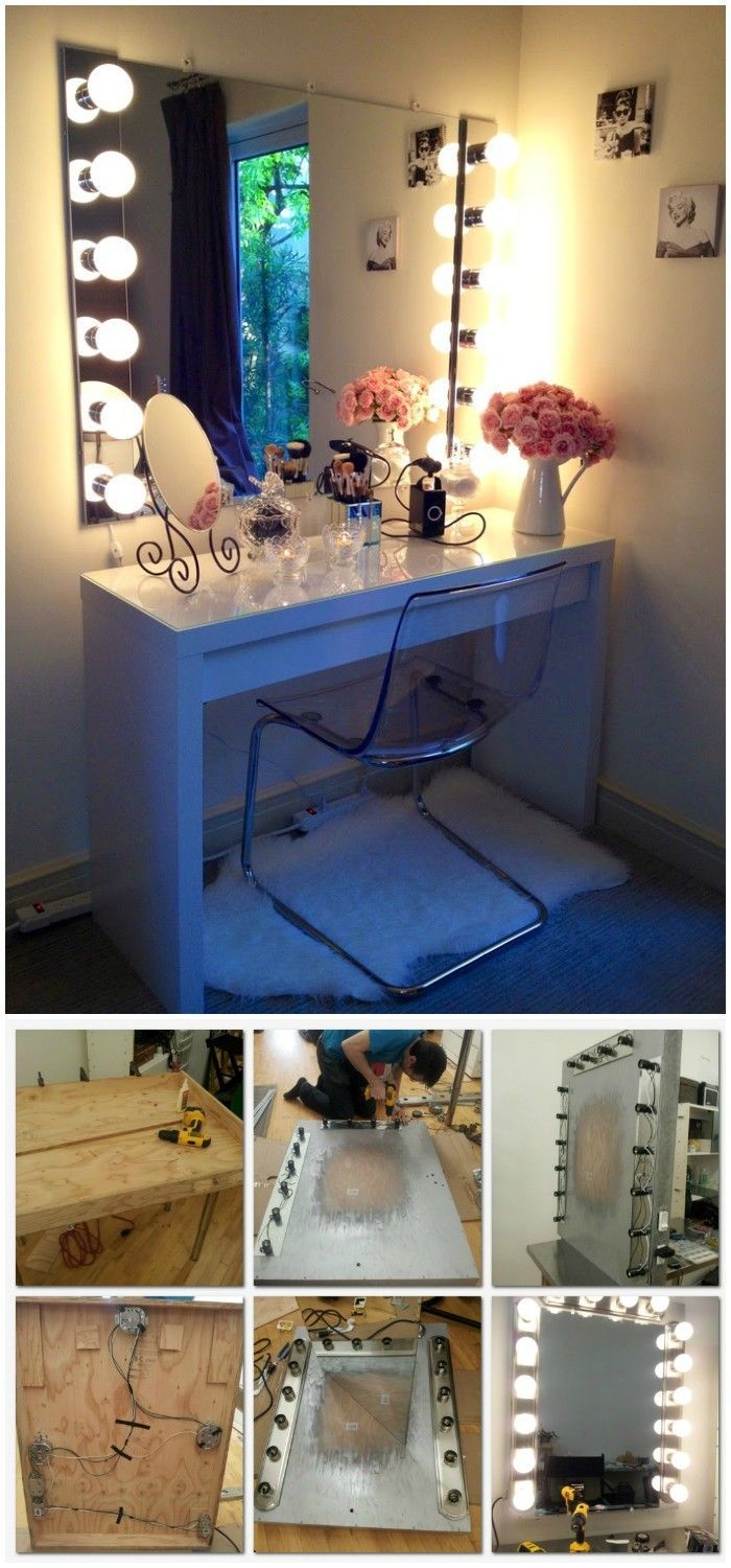 25 DIY Vanity Table Ideas That You Make Easily -   14 makeup Light table ideas