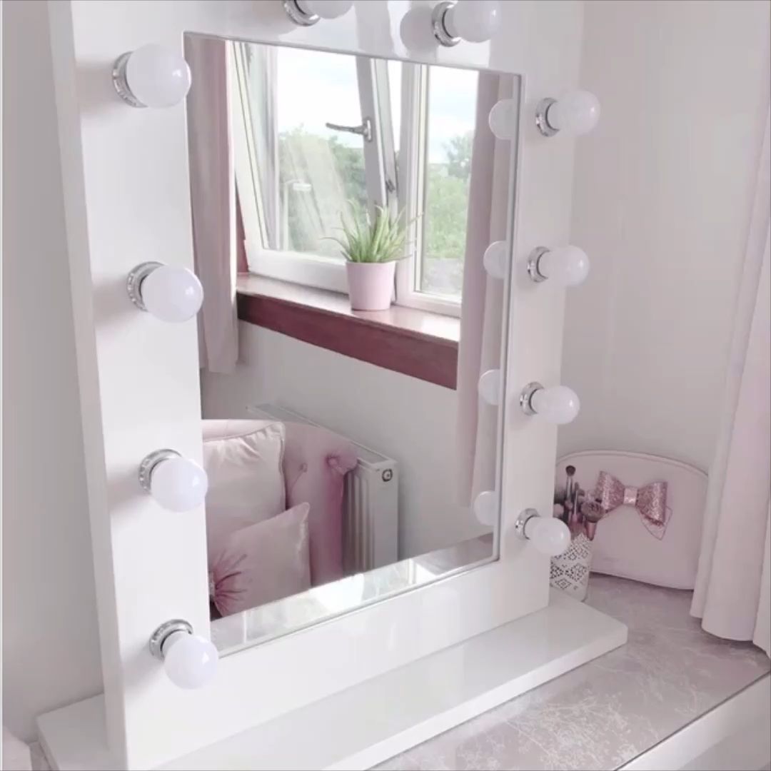 Julia Hollywood Mirror | Illuminated Make Up Mirror With lights around it -   14 makeup Light table ideas