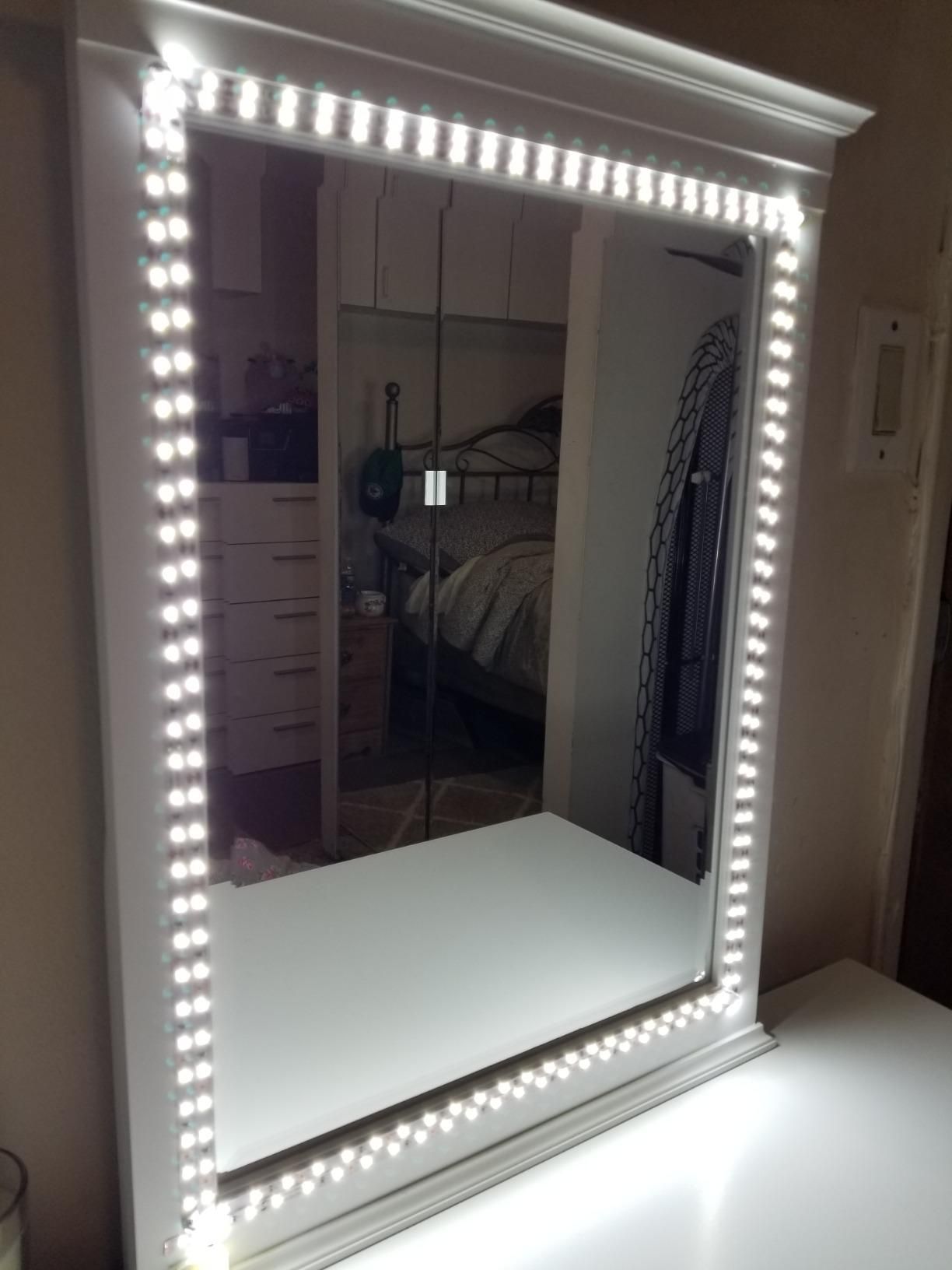 Led Vanity Mirror Lights Kit, ViLSOM 13ft/4M 240 LEDs Make-up Vanity Mirror Light for Vanity Makeup Table Set with Dimmer and Power Supply, Mirror not Included. - - Amazon.com -   14 makeup Light table ideas