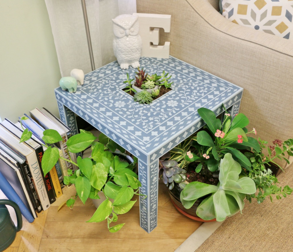 IKEA LACK Stencilled Accent Table for succulents - IKEA Hackers -   14 room decor Ikea lack table ideas