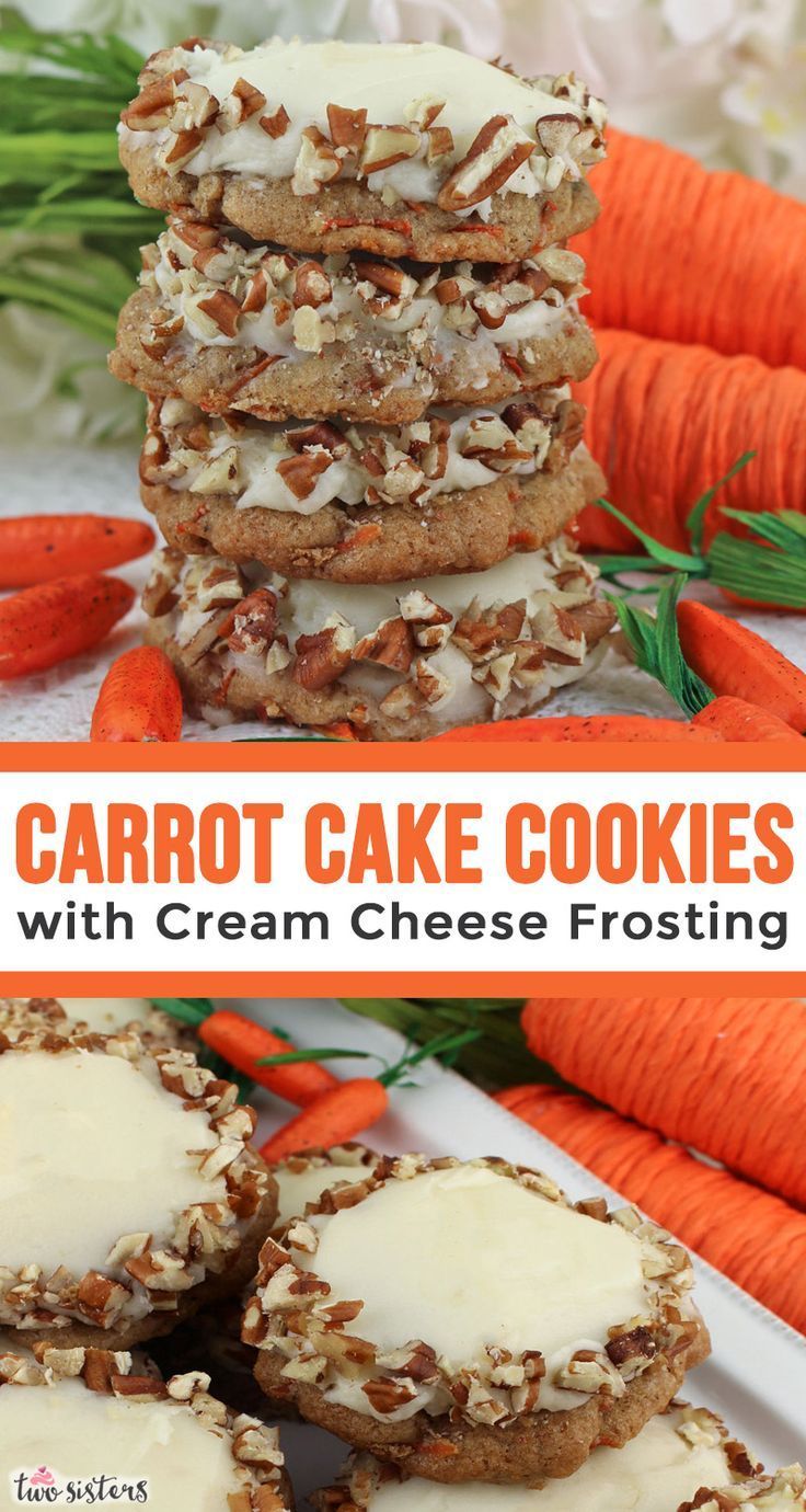 Carrot Cake Cookies with Cream Cheese Frosting -   16 carrot cake Easter ideas