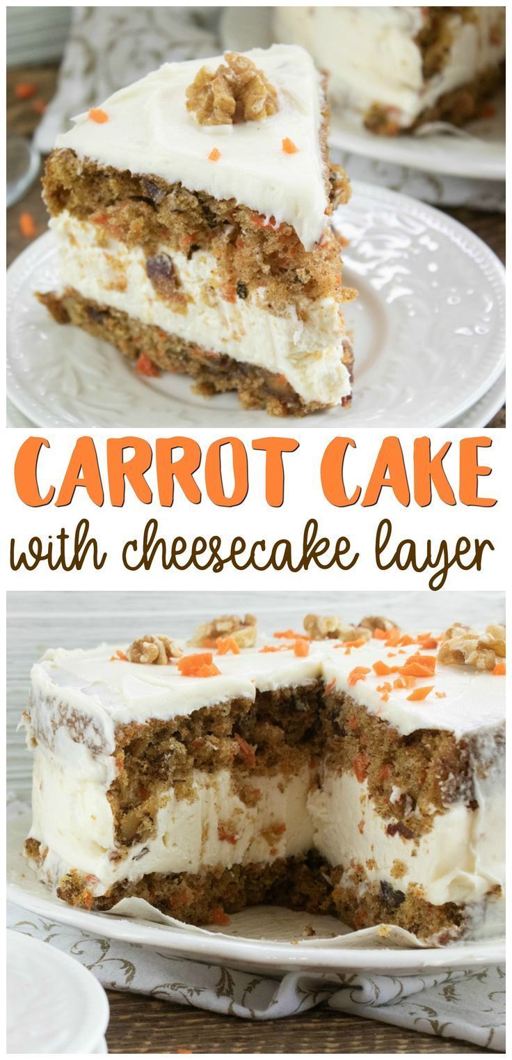 Carrot Cake with a Cheesecake Layer -   16 carrot cake Easter ideas