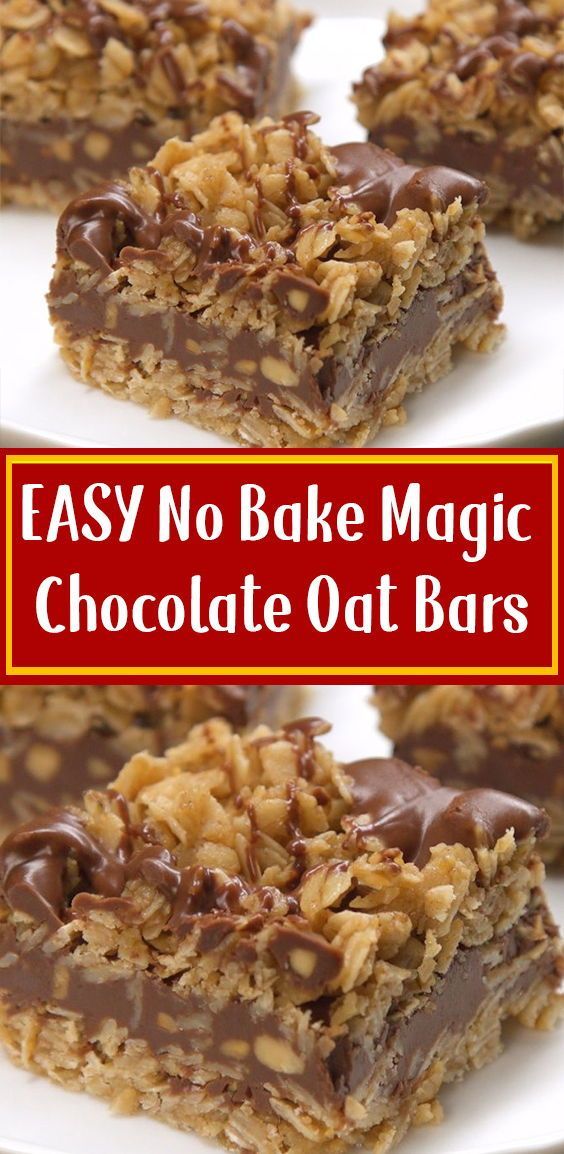 EASY No Bake Magic Chocolate Oat Bars -   16 desserts No Bake easy ideas