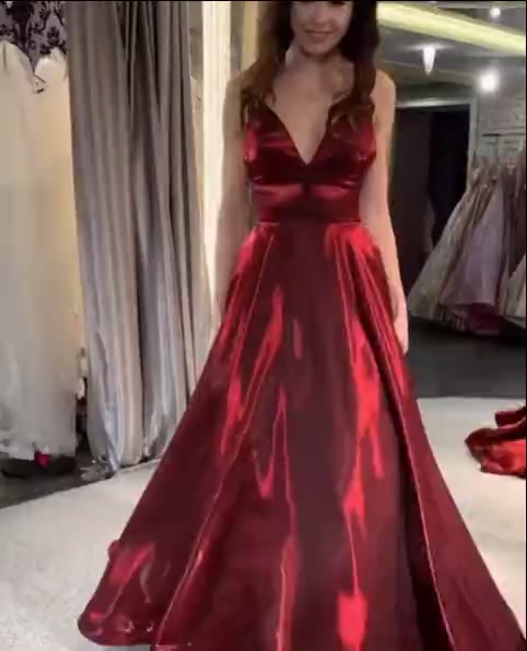 Shiny Lycra Spaghetti Straps Wine Prom Dresses Long 2020 1960 -   16 dress Prom street styles ideas