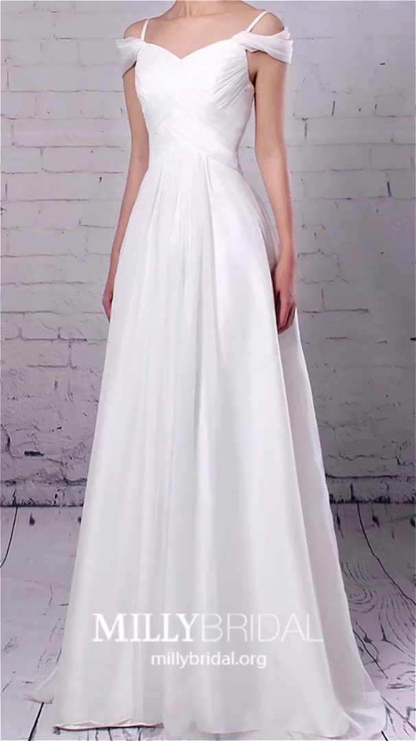 Long Wedding Dresses Modest, White Wedding Dresses With Cap Sleeves, Beautiful Wedding Dress V Neck -   16 wedding Elegant neckline ideas