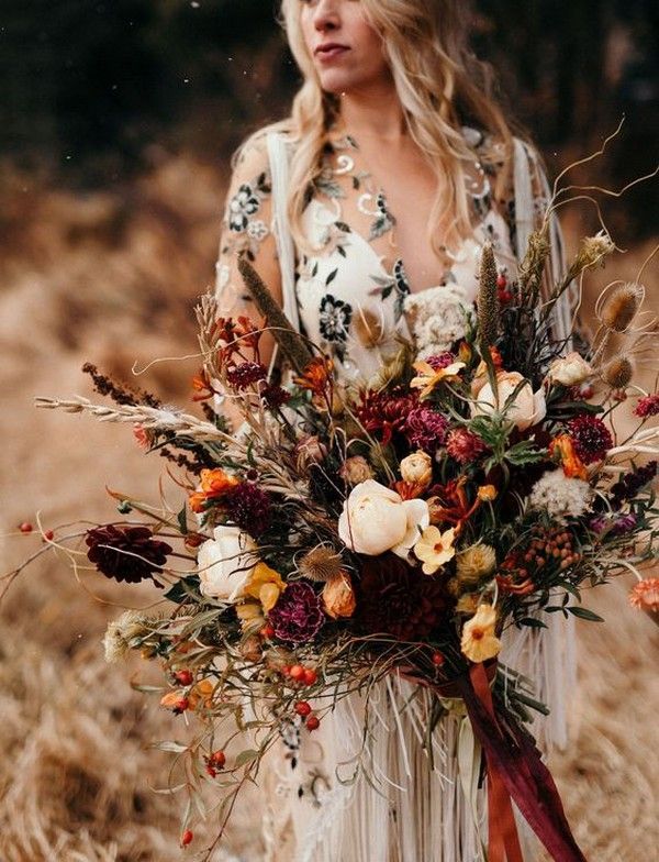 Top 20 Boho Chic Wedding Bouquet Ideas for Fall 2019 - Oh Best Day Ever -   17 fall wedding Bohemian ideas