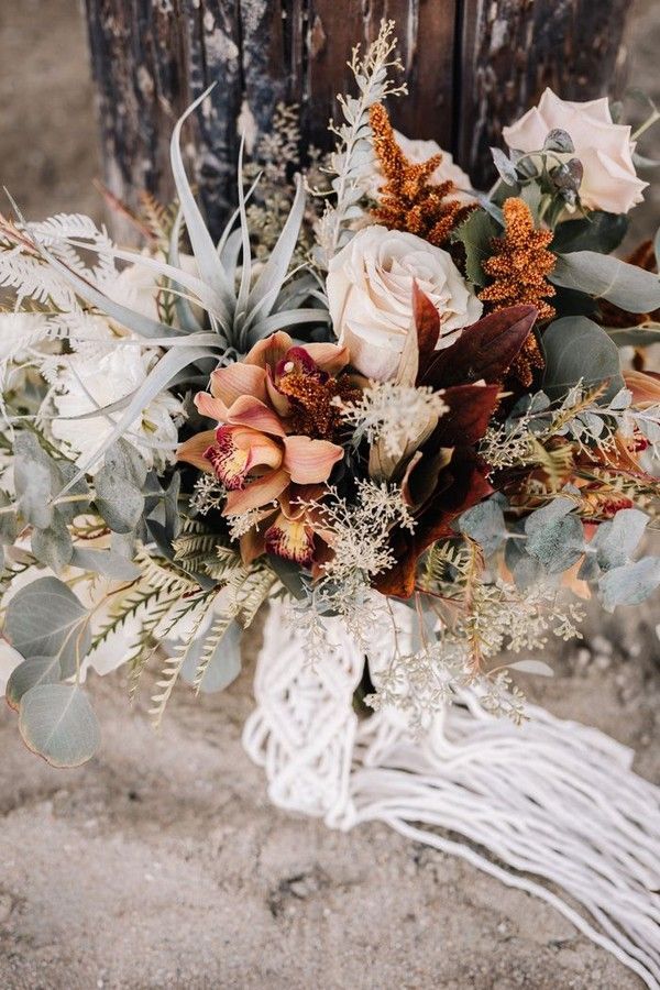 20 Copper Burnt Orange Bohemian Wedding Bouquets -   17 fall wedding Bohemian ideas