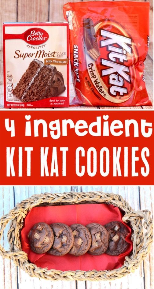 Kit Kat Cookies Recipe! {Just 4 Ingredients} - The Frugal Girls -   19 cake Cute snacks ideas