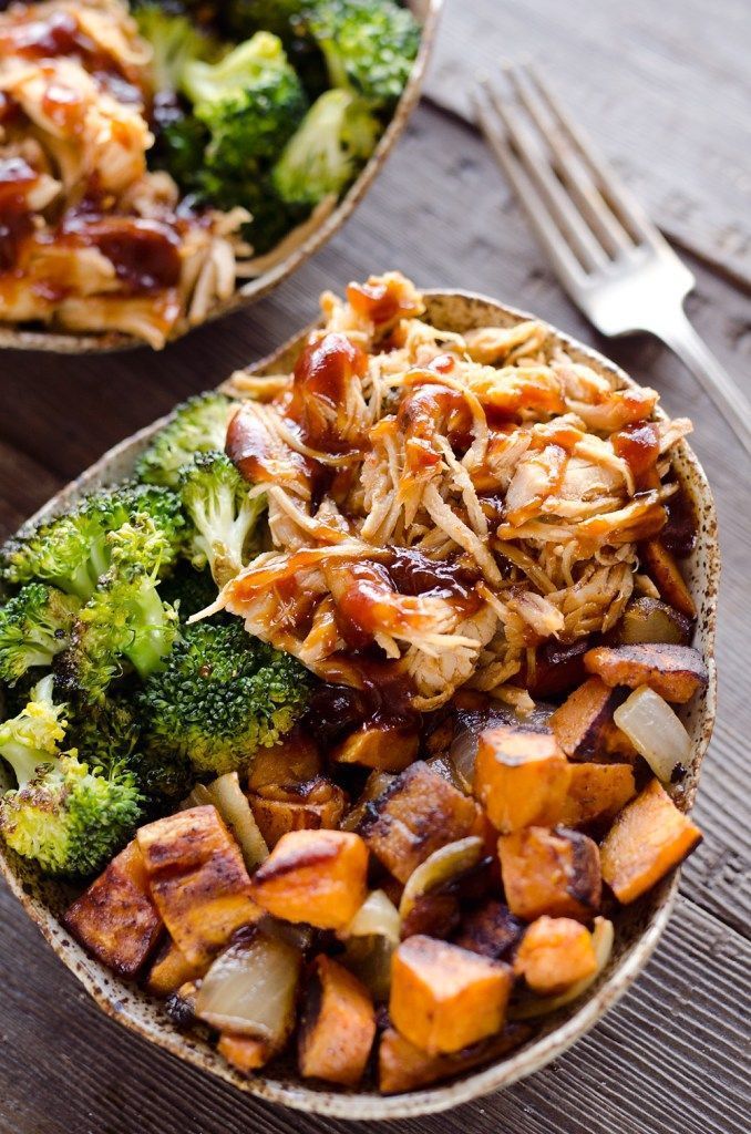 BBQ Chicken & Roasted Sweet Potato Bowls - Easy Meal Prep -   19 healthy recipes Sweet health ideas