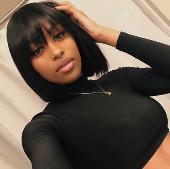 Cute bob hairstyles wigs for black women lace front wigs human hair wigs african american wigs -   20 bangs hairstyles For Black Women ideas