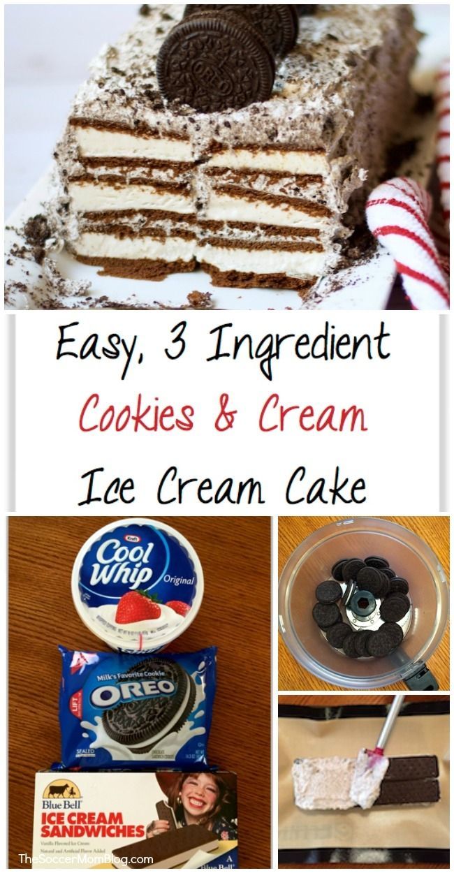 The EASIEST Homemade Ice Cream Cake - Only 3 Ingredients! -   20 cake Ice Cream 3 ingredients ideas