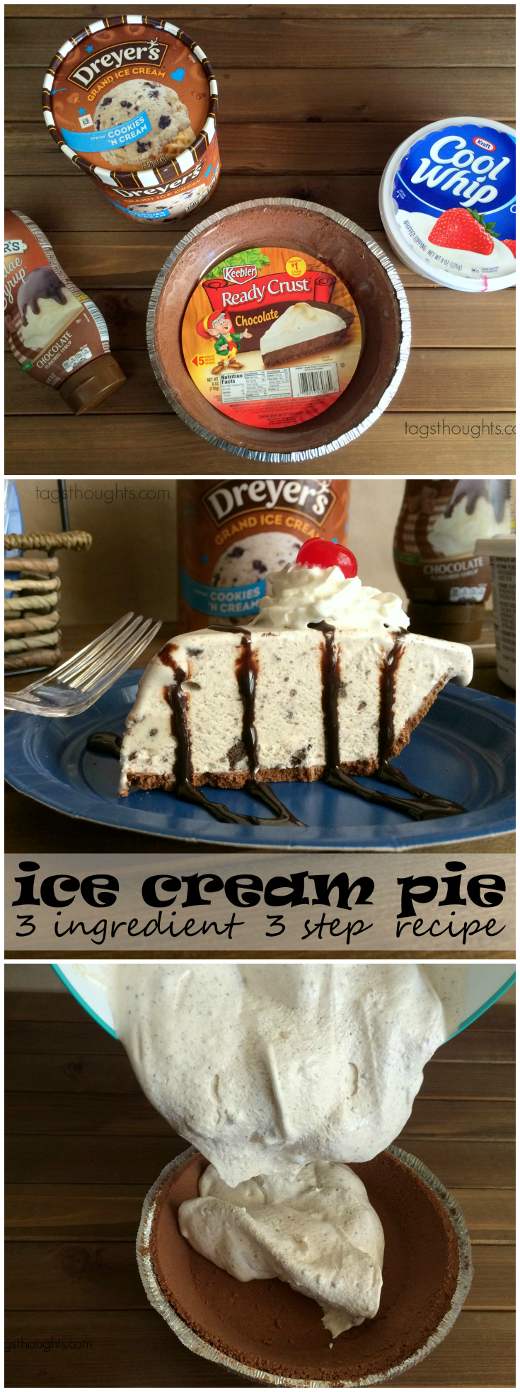 Ice Cream Pie | Simple 3 Ingredient Recipe | TrishSutton.com -   20 cake Ice Cream 3 ingredients ideas