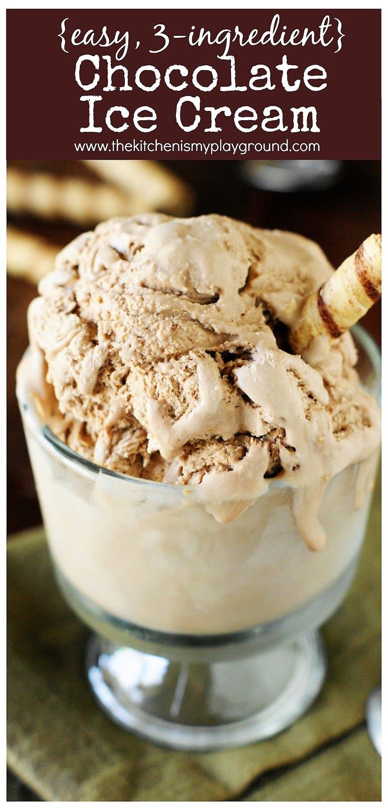 Easy 3-Ingredient Chocolate Ice Cream {no machine needed} -   20 cake Ice Cream 3 ingredients ideas