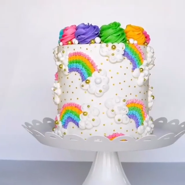 рџЋ‚ Rainbow Cake рџЊ€ Whit Russian Tulip Icing Nozzle -   23 cake Beautiful video tutorials ideas