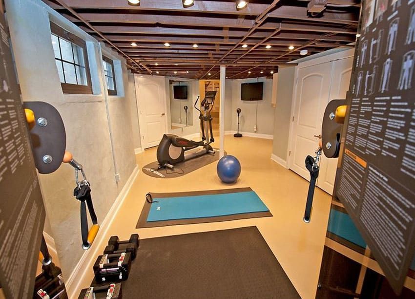 47 Cool Finished Basement Ideas (Design Pictures) -   10 fitness Interior basements ideas