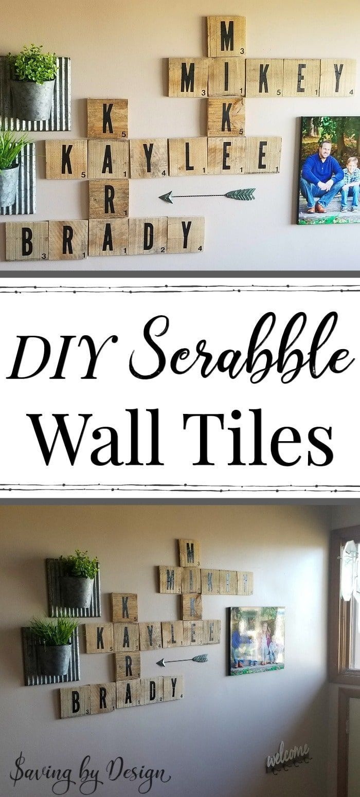 DIY Scrabble Wall Tiles - Rustic Wood Wall Decor for Your Home -   12 room decor Rustic pallet walls ideas