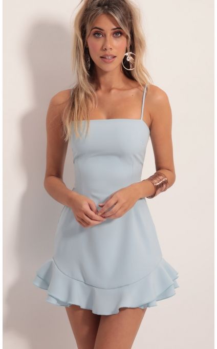 Aubrey Ruffle Dress In Light Blue -   13 dress Cute classy ideas