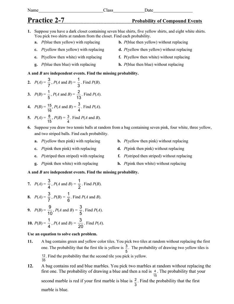 Probability Of Compound Events Worksheet -   13 Event Planning Worksheet student ideas