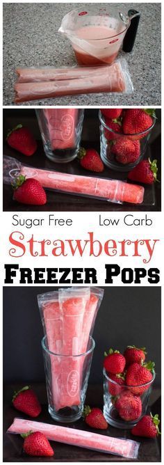 Strawberry Low Carb Popsicles Freezer Pops -   15 desserts Strawberry stevia ideas