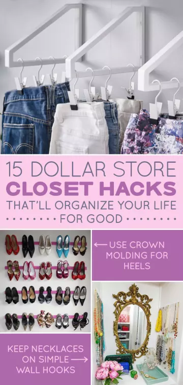 15 Dollar Store Closet Hacks If You Have Way Too Much Shit -   15 DIY Clothes Storage dollar stores ideas