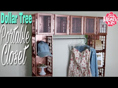Dollar Tree DIY Portable Crate Closet -   15 DIY Clothes Storage dollar stores ideas