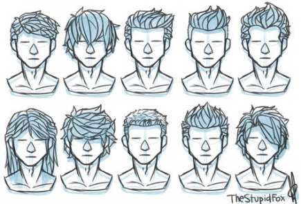 15 guy hair Drawing ideas