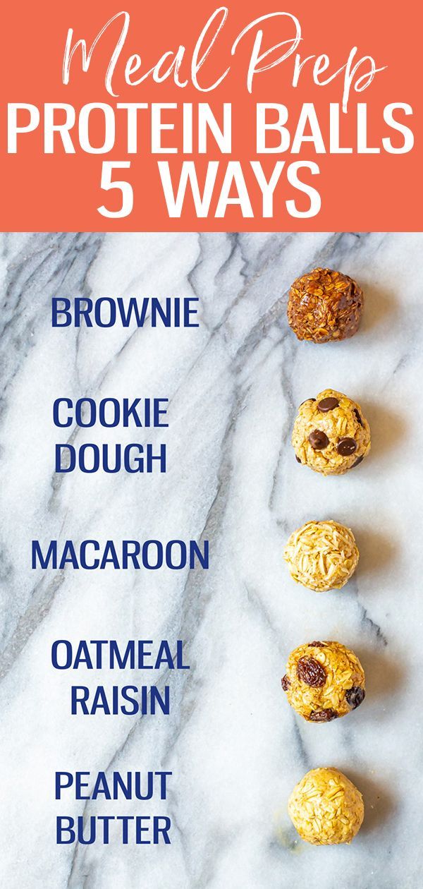 Meal Prep Protein Balls 5 Ways (No Bake) - The Girl on Bloor -   16 diet Snacks cookie dough ideas