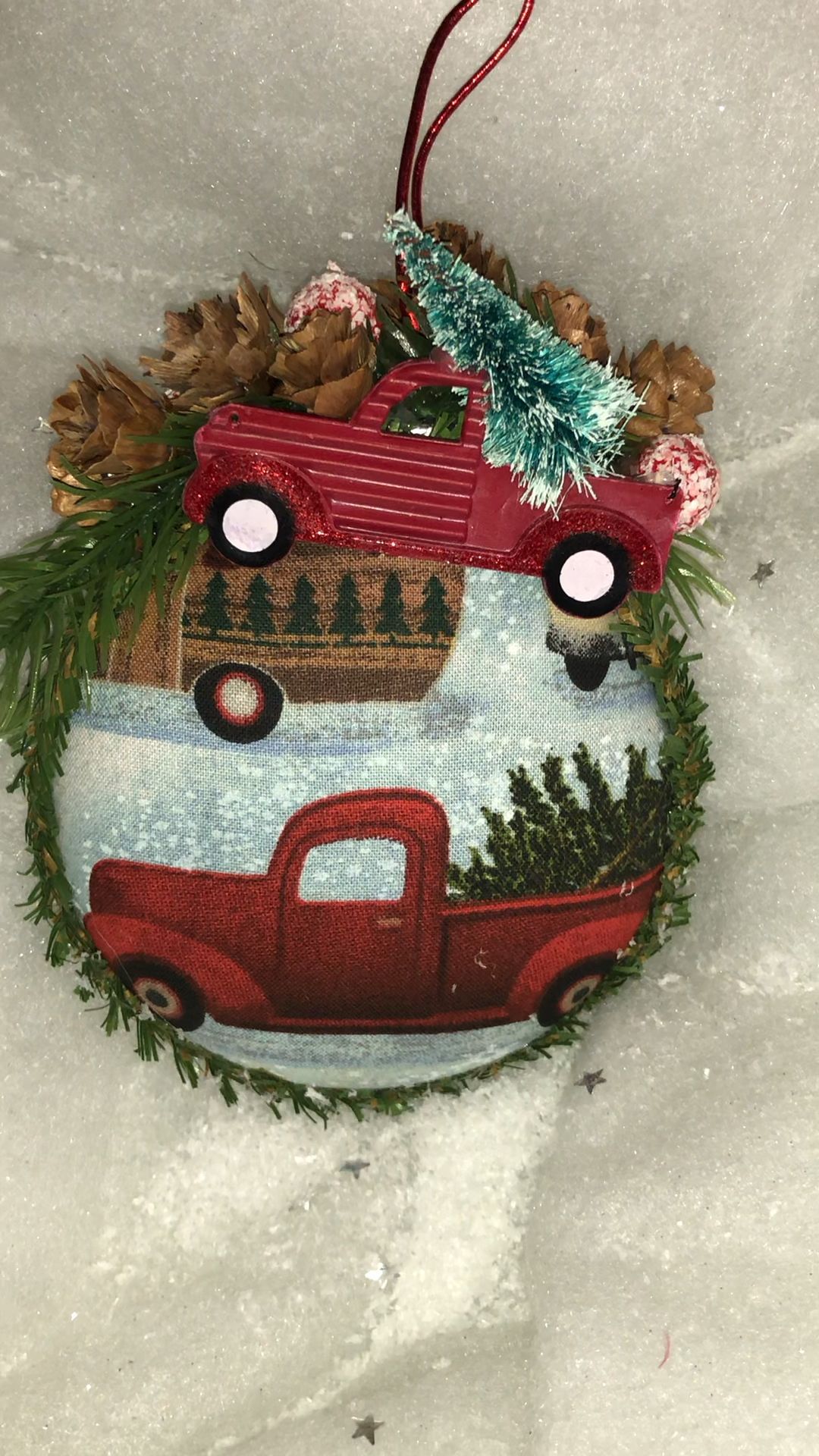 Red Truck & Buffalo Check Fabric Ornament | Etsy -   16 fabric crafts Christmas link ideas