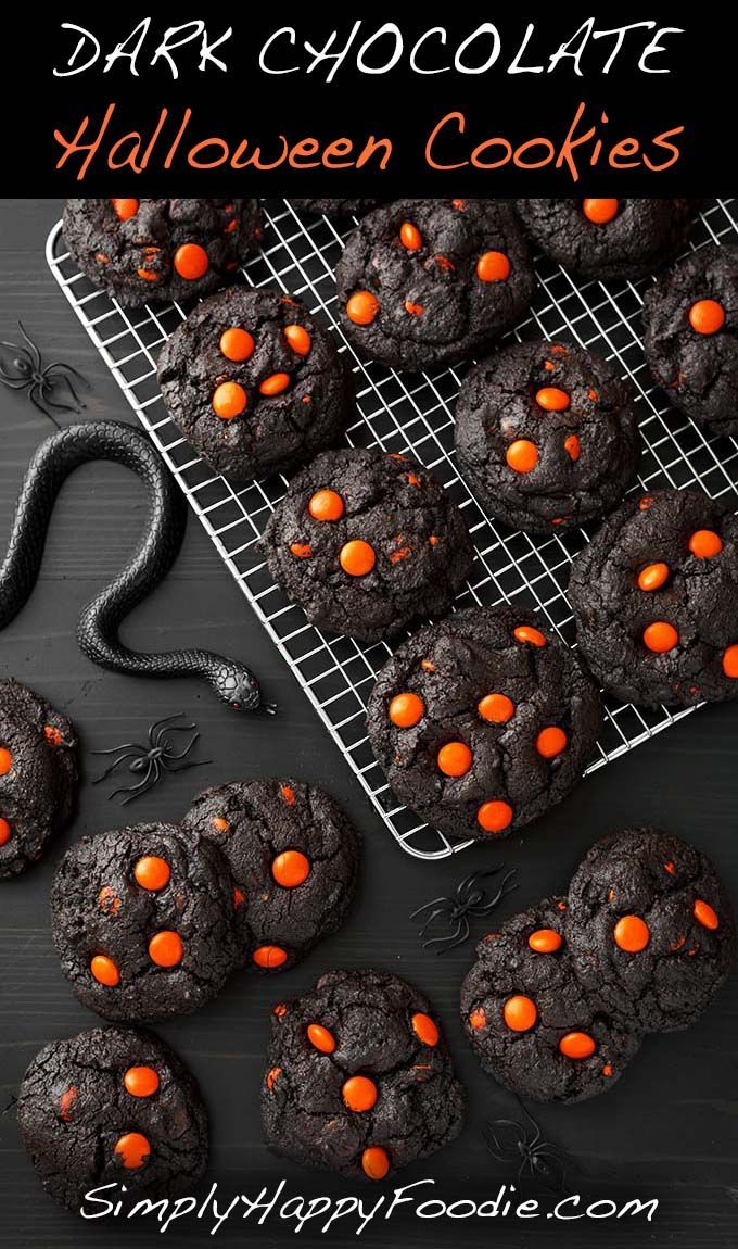 Dark Chocolate Halloween Cookies | Simply Happy Foodie -   16 holiday Cookies halloween ideas