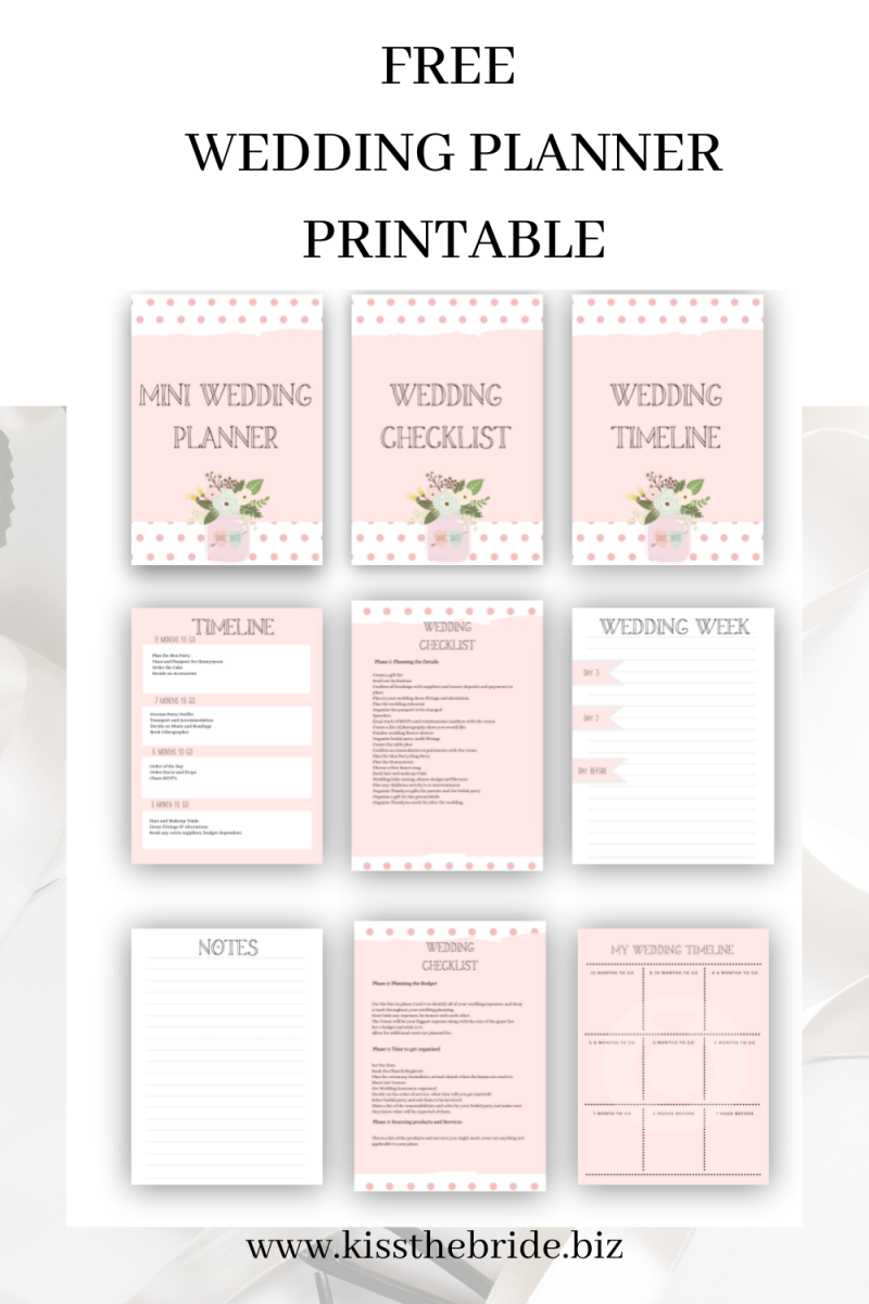 The must have Wedding Planner (and it is FREE) ~ KISS THE BRIDE MAGAZINE -   16 wedding Planner printables ideas