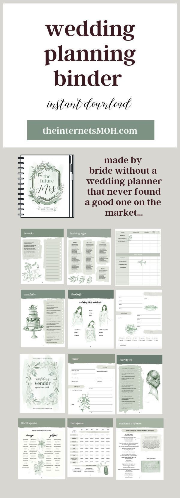 THE INTERNET'S MAID OF HONOR'S ULTIMATE WEDDING PLANNING BINDER – The Internet's Maid of Honor -   16 wedding Planner printables ideas