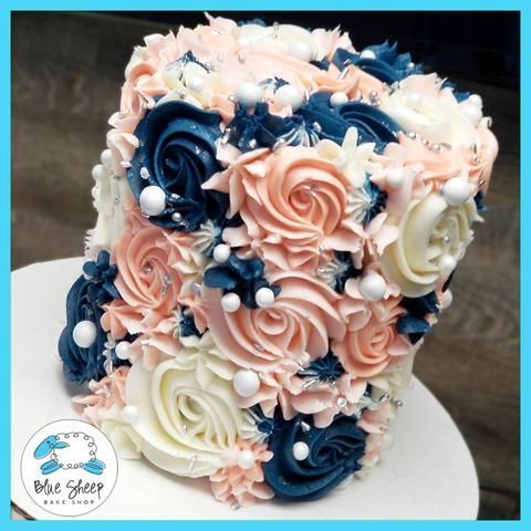 Navy & Blush Buttercream Textures To Go Cake Nj birthday cake - Blue Sheep Bake Shop -   17 cake Pretty texture ideas