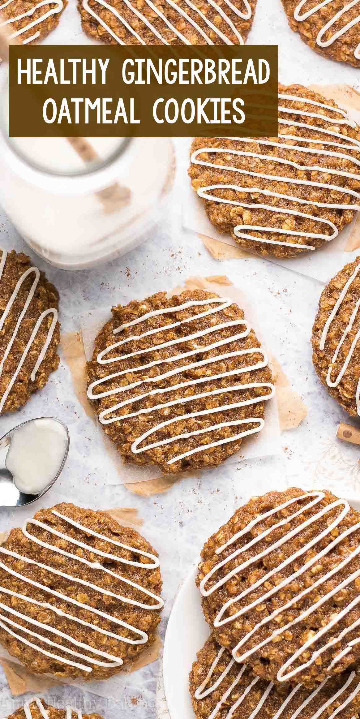 Healthy Iced Gingerbread Oatmeal Cookies -   17 holiday Cookies healthy ideas