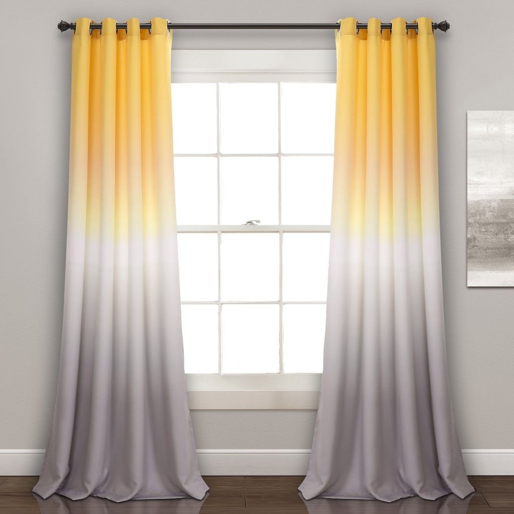 Umbre Fiesta Room Darkening Window Curtain Panels Yellow/Gray Set 52x84 - Half Moon 16T002417 -   17 room decor For Women curtains ideas