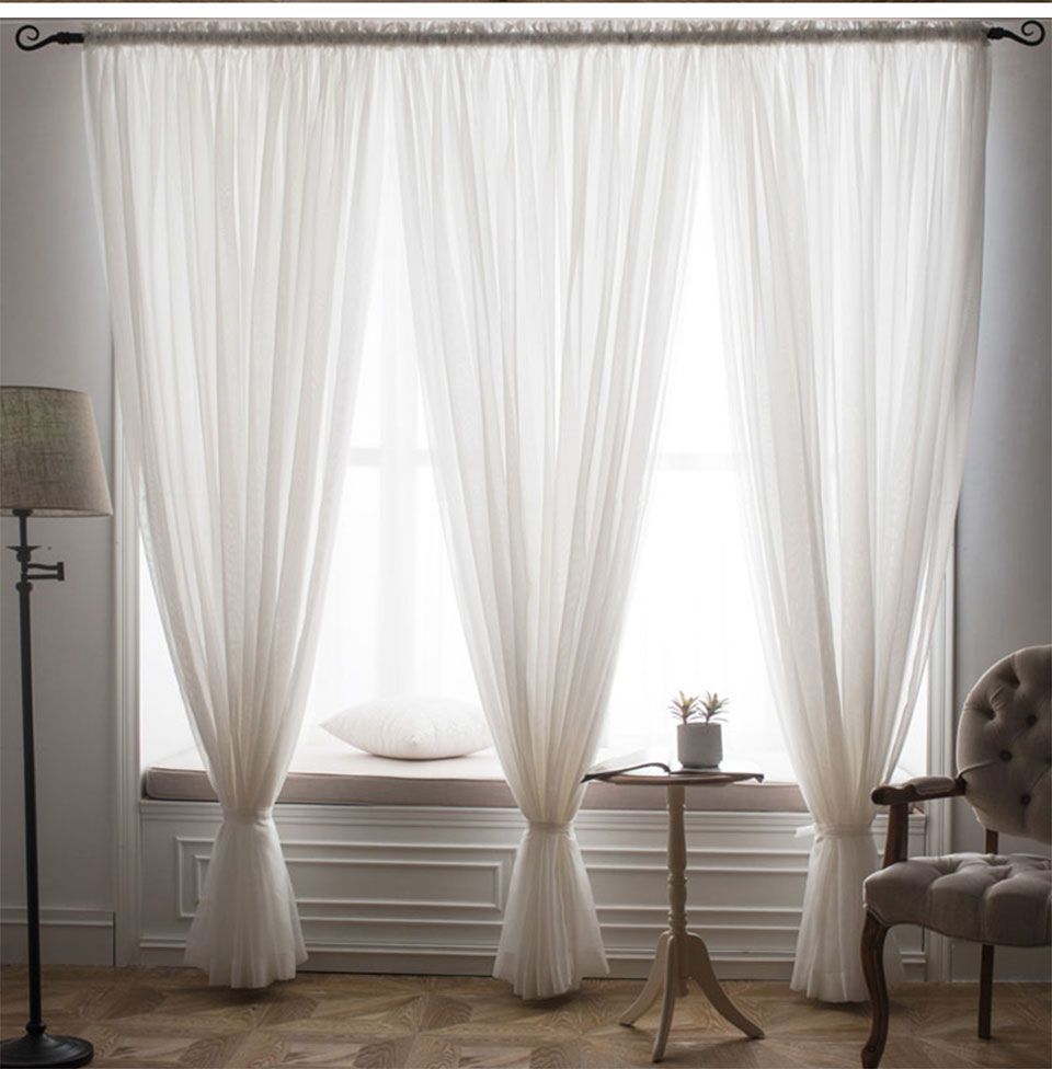 Soild White Window Screening Curtains for Living Room The Bedroom Modern Tulle Sheer Curtains Drapes Fabric Blinds Custom Made -   17 room decor For Women curtains ideas