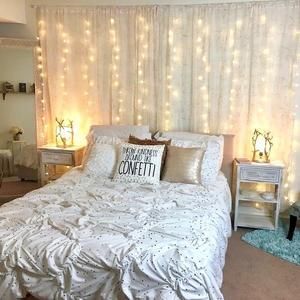 Curtain LED Lights -   17 room decor For Women curtains ideas