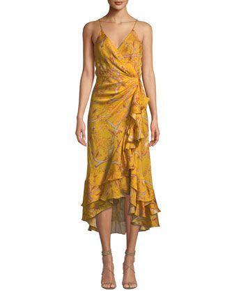 Johanna Ortiz Sleeveless Floral-Print Ruffled Georgette Wrap Dress -   17 wrap dress 2018 ideas
