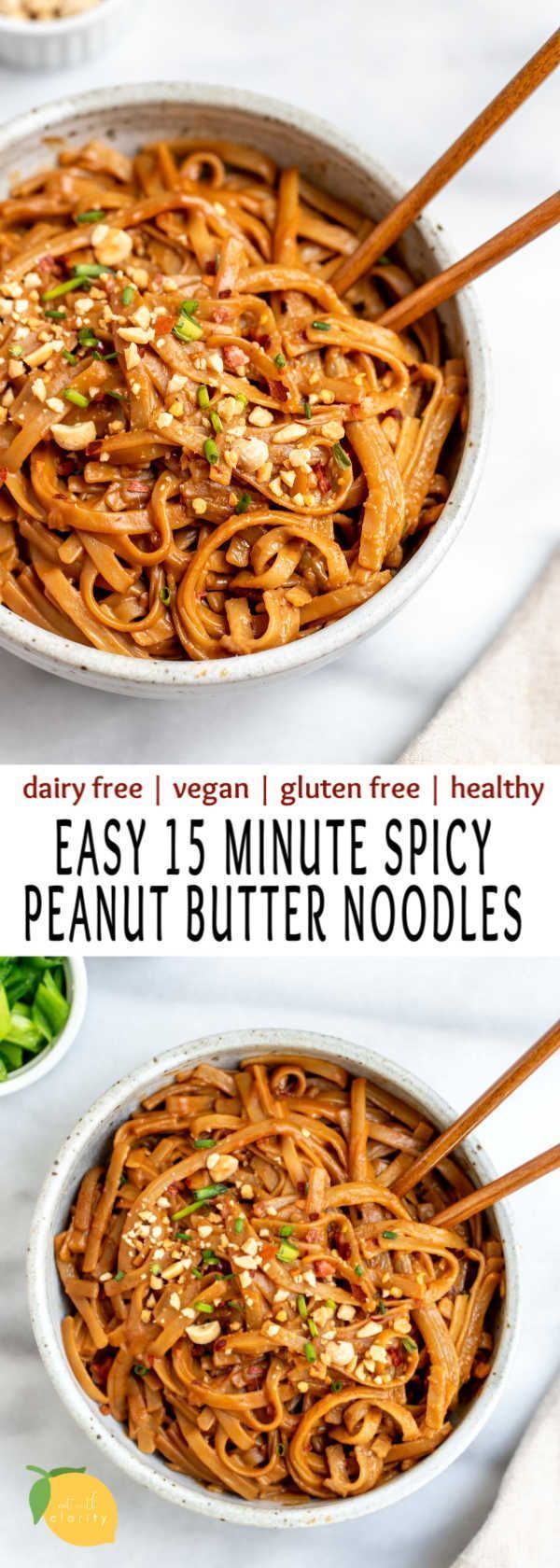 15 Minute Spicy Peanut Butter Noodles -   19 healthy recipes Asian peanut butter ideas