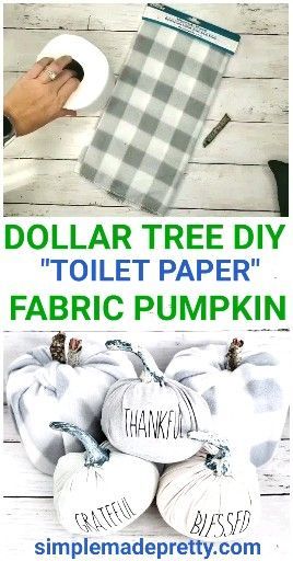 DOLLAR TREE Fabric Pumpkins using toilet paper -   20 fabric crafts To Sell video tutorials ideas