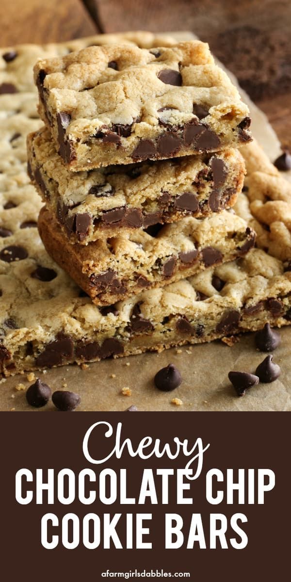 Chewy Chocolate Chip Cookie Bars -   20 quick desserts Bars ideas