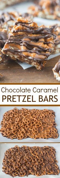 Salted Chocolate and Caramel Pretzel Bars -   20 quick desserts Bars ideas