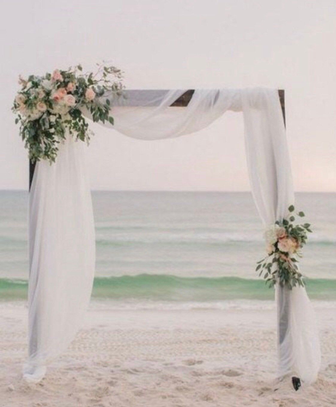 Ranunculus/Eucalyptus 2 piece wedding arch arrangement -   9 wedding Arch tulle ideas