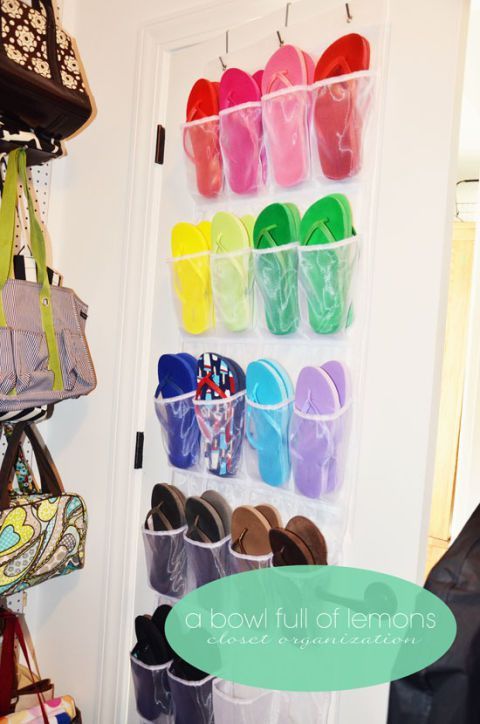 20 Genius Ways to Keep Shoes Tidy -   11 DIY Clothes Organizer flip flops ideas