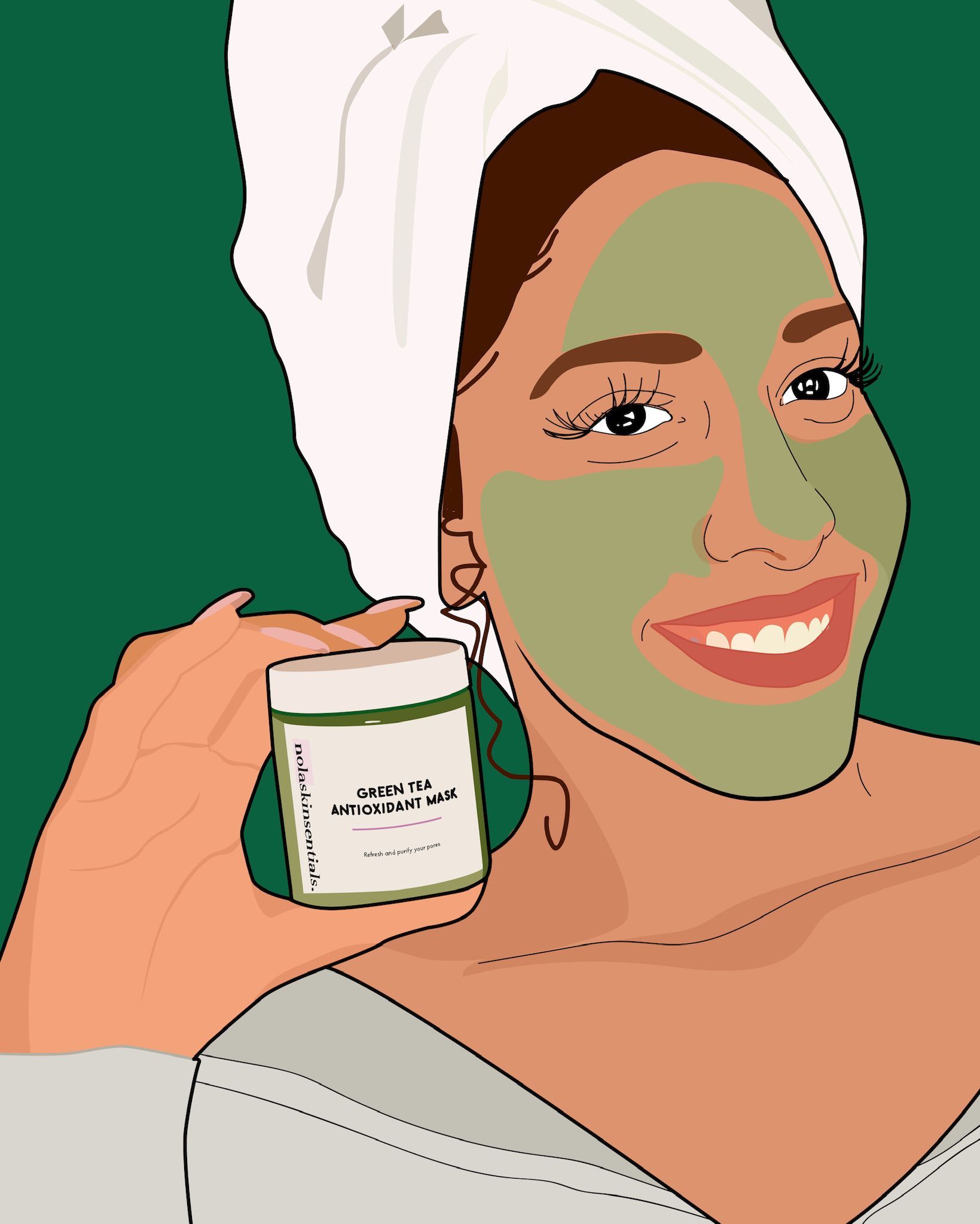 Green Tea Antioxidant Mask -   11 skin care Illustration life ideas