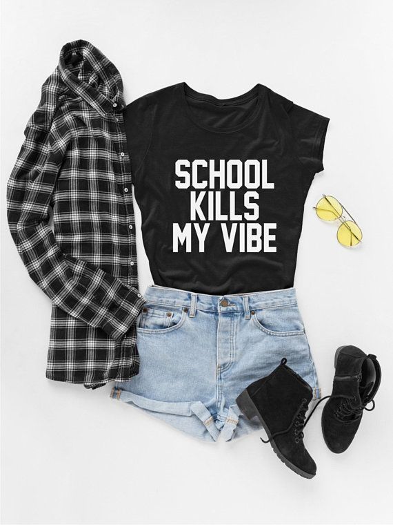 Teen Fashion Gift, School Shirt, Kills my Vibe T-shirt, Clothing gift, Funny Clothing Gift, Tumblr T shirt, Good Vibes Tee, Christmas Shirt -   12 DIY Clothes Tumblr back to school ideas