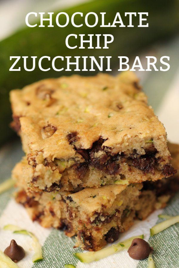 The Best Chocolate Chip Zucchini Bars -   14 desserts Bars restaurant ideas