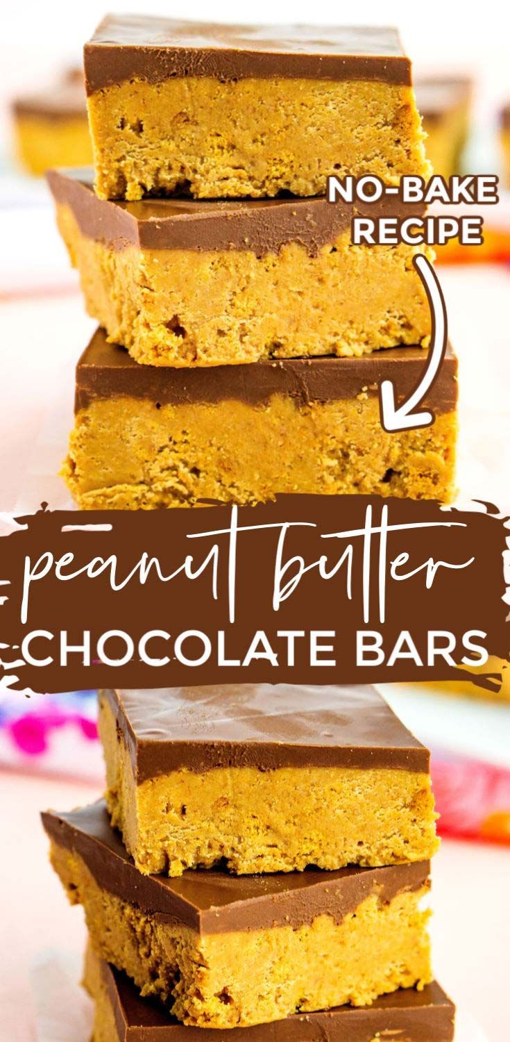 No-Bake Chocolate Peanut Butter Bars • Food Folks and Fun -   14 desserts Bars restaurant ideas