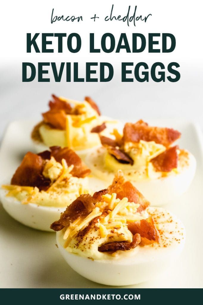 Loaded Keto Deviled Eggs with Cheddar and Bacon - Green and Keto -   14 diet Low Carb bacon ideas