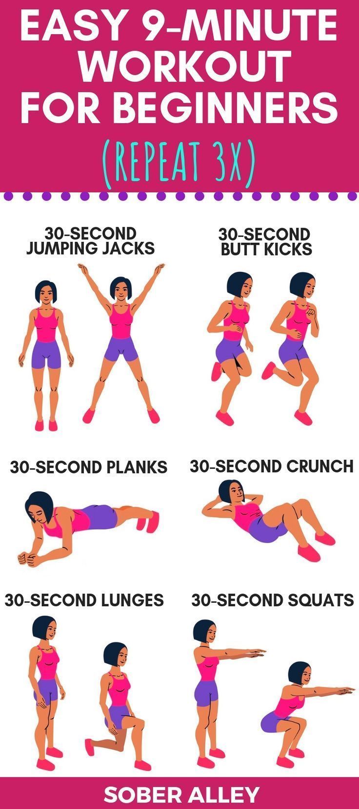 Super Simple 9-Minute Fat Burning Workout For Beginners -   14 fitness For Beginners at home ideas
